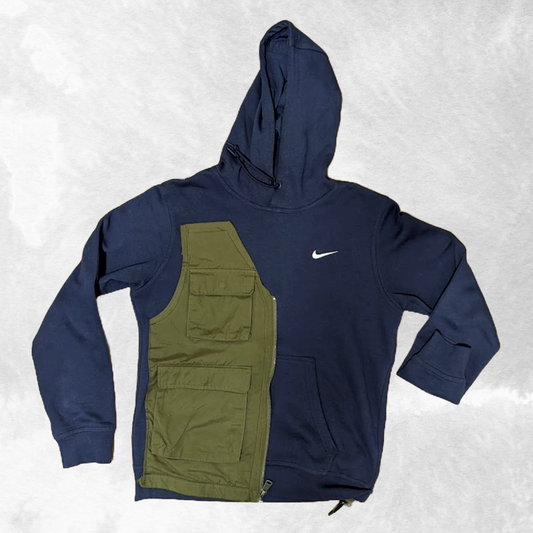 Reworked Nike Pullover Blue/Olive (M)